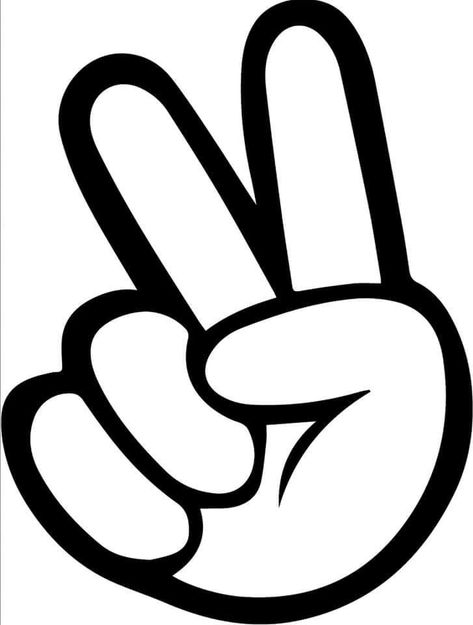 Peace Sign Drawing, Peace Sign Tattoos, Peace Fingers, Peace Sign Hand, Diy Disney Shirts, Love Doodles, Line Art Vector, Piece Sign, Hand Embroidery Projects