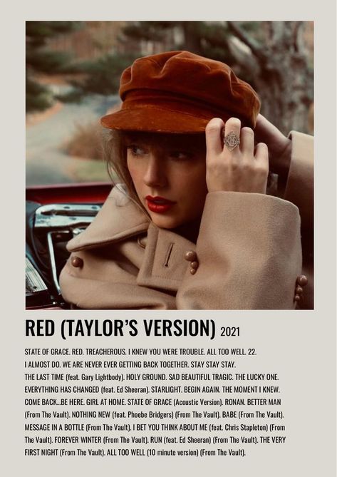 Taylor Swift Red Album, Minimalist Music, Taylor Songs, Music Poster Ideas, State Of Grace, Polaroid Poster, Music Poster Design, Taylor Swift Posters, Taylor Swift Red