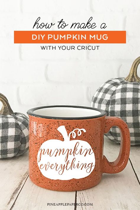 Cricut Mugs, Fall Mugs, Diy Blanket Ladder, Pumpkin Mug, Valentines Pillows, Dollar Store Organizing, Diy Headboards, Fall Craft, Pumpkin Svg