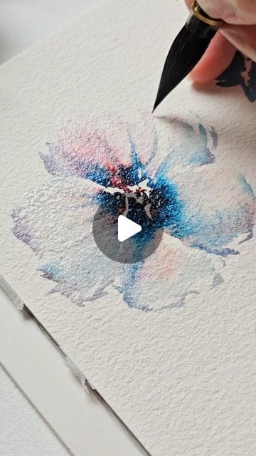 Joly Poa on Instagram: "Painting a flower using dots 🩷🖌  #watercolorflower #watercolorcolor" Joly Poa Watercolor, Painting A Flower, Simple Watercolor Flowers, Diy Large Wall Art, Watercolor Videos, Watercolor Hydrangea, Learn Watercolor Painting, Watercolor Flowers Tutorial, Instagram Painting