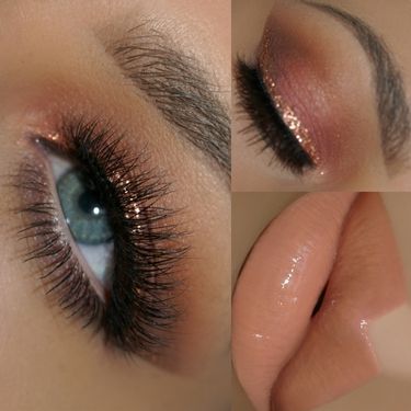 steamy makeup tutorial Rose Gold Eyeliner, Makeup Look For Blue Eyes, Trucco Smokey Eye, Make Up Guide, Rose Gold Eye Makeup, Gold Eyeliner, Different Makeup Looks, Day Makeup Looks, Gold Eye Makeup