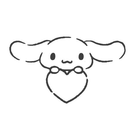 Sanrio Outline Drawing, Sanrio Simple Drawing, Cinnamoroll Drawing Easy, Cinnamonroll Drawings, Cinamonroll Drawing, Sanrio Stencil, Sanrio Line Art, Cinnamoroll Tattoo Ideas, Cinnamoroll Outline