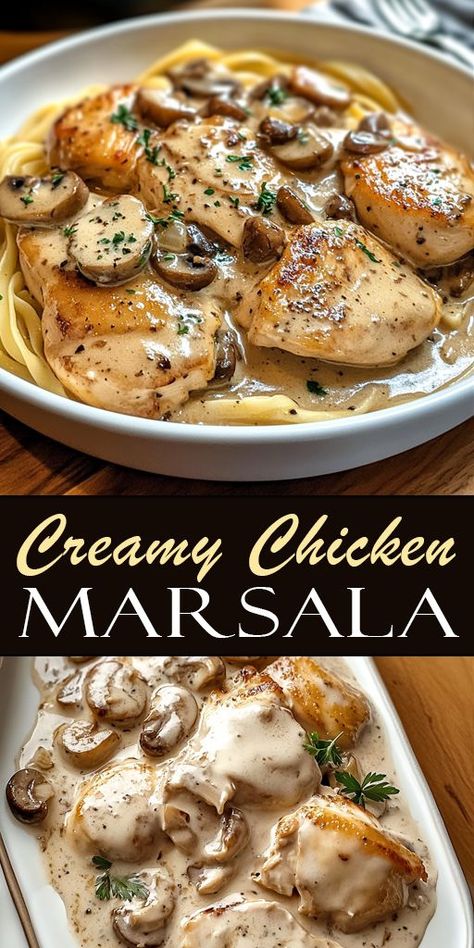 Looking for a new dinner favorite? 🧄 Try this Creamy Chicken Marsala! Simple ingredients, bold flavors, and a creamy finish make this dish a true winner. Perfect with pasta or rice! 🍝 #DinnerInspiration #FoodieFavorites #MarsalaRecipe 💛 Chicken Marsala With Mushrooms, Chicken Mushroom Marsala, Creamy Chicken Marsala, Chicken Breast Dinner Ideas, Chicken Breast Dinner, Marsala Recipe, The Best Chicken Recipes, Flavorful Dinner, Tender Chicken Breast