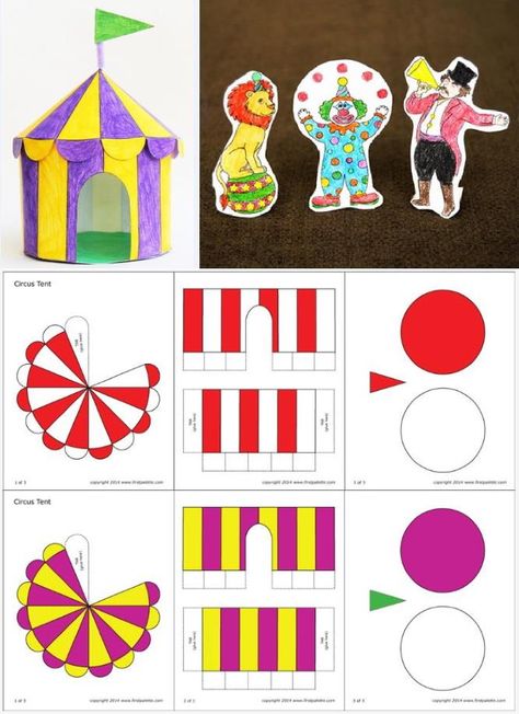 Carnival Diy Crafts, Circus Week Crafts, Circus Craft Ideas, Circus Theme Crafts Preschool, Carnival Crafts For Kids, Circus Kids Crafts, Circus Crafts For Kids, Circus Tent Craft, Circus Theme Crafts