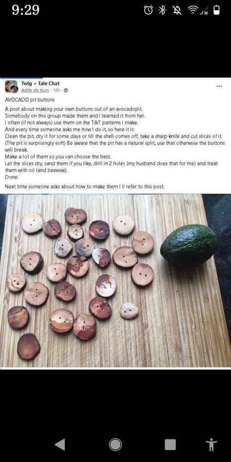 Avocado Pit Buttons, Avocado Buttons, Make Your Own Buttons, Avocado Pit, Pattern Making, Make Your Own, Avocado, Craft Ideas, Carving