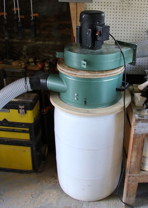 Making a Cyclone Chip Separator for a Dust Collector: 10 Steps (with Pictures) Dust Collector Diy, Officine In Garage, Shop Dust Collection, Modern Woodworking, Woodworking Shop Plans, Dust Collection System, Woodworking Shop Layout, Woodworking Shop Projects, Shop Vacuum