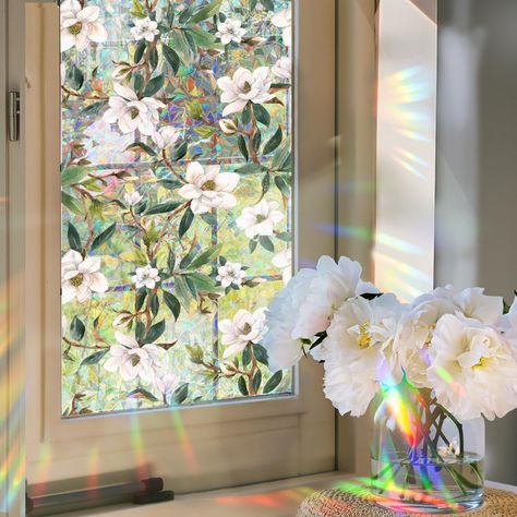 Stained Glass Decals, Window Clings Privacy, Glass Window Decals, Bath Bedroom, Colorful Room Decor, Frosted Window Film, Window Stained, Stained Glass Window Film, Privacy Window