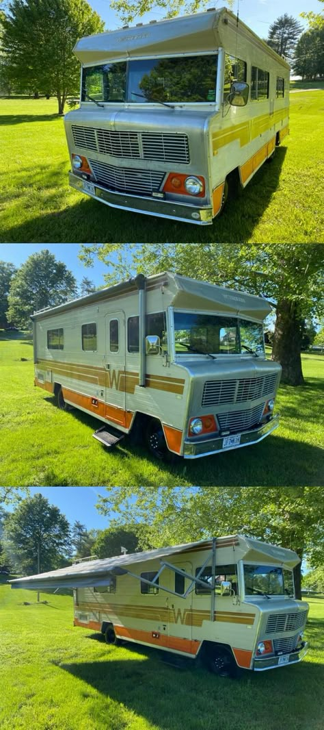 1978 Winnebago Chieftain [motorhome with history and patina] Vintage Winnebago Remodel, Winnebago Interior, Winnebago Remodel, Winnebago Chieftain, Winnebago Motorhome, Caravan Exterior, Cafe Truck, Sidecar Motorcycle, Propane Stove