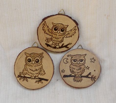 Small Gifts For Men, Rustic Wood Wall Art, Wooden Home Decor, Owl Wall Art, Wooden Owl, Pyrography Art, Wooden Keychain, Owl Ornament, Wooden Home