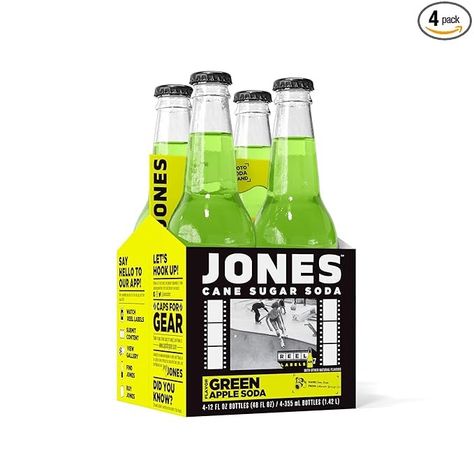 Amazon.com : Four(4) Bottles - Jones Soda Co. Green Apple Soda Flavor | 100% Cane Sugar Soda | Craft Soda Pop | Soda Soft Drinks | Glass Bottle Soda : Grocery & Gourmet Food Glass Bottle Soda, Apple Soda, Jones Soda, Craft Soda, Soda Flavors, Flavored Drinks, Cane Sugar, Soda Pop, Soft Drinks