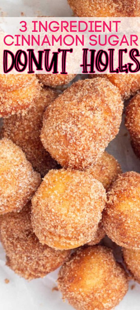 Easy Donut Holes, Sugar Donuts Recipe, Cinnamon Sugar Donut Holes, Donut Hole Recipe, Biscuit Donuts, Doughnut Recipe Easy, Easy Donut Recipe, Homemade Donuts Recipe, Easy Donuts