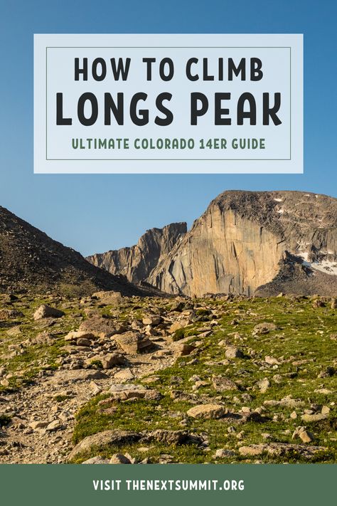 Plan a visit to the only 14er in Rocky Mountain National Park with my complete 14er guide. Climbing Longs Peak is dangerous and difficult but the views from the summit are rewarding and worth the effort. Plan a visit below with my maps, photos, and route description. #LongsPeak #RockyMountainNationalPark #14ers #Colorado14ers ClimbingColorado #Peakbagging Longs Peak, Longs Peak Colorado, Mt Lady, Altitude Sickness, Before Sunrise, Estes Park, Rocky Mountain National, National Park Service, Safe Travel