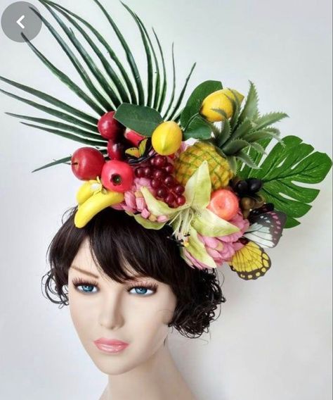 Fruit Headpiece, Carmen Miranda Costume, Pineapple Crown, Tropical Decorations, Fruit Hat, Havana Nights Party, Woodland Crown, Fruit Costumes, American Girl Dollhouse