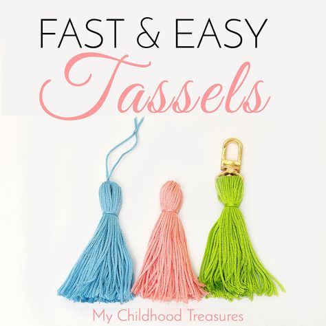 Tassels Diy Tutorials, Tassel Keychain Diy, Make Tassels, Diy Tassels, Tassels Diy, Tassel Embroidery, Tassels Tutorials, Tassel Crafts, How To Make Tassels