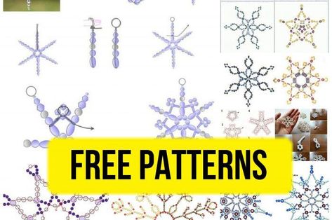 Beading - The Space of Stitching - Free cross stitch patterns - Page 8 Beaded Holiday Ornaments, Wire Leaves, Snowflake Ornaments Diy, Christmas Beads Craft, Beaded Ornaments Diy, Free Beading Tutorials, Beaded Snowflakes Ornament, Beaded Christmas Decorations, Free Cross Stitch Patterns