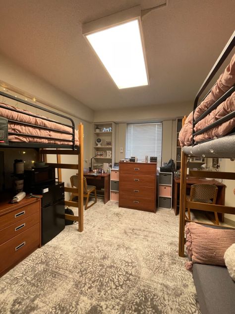 Boarding School Dorm Room, Boarding School Dorm, 5000 Dollars, Lofted Beds, Girls Boarding Schools, Creighton University, School Dorm, University Dorms, College Dorm Room Essentials