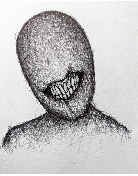 Sinister Face Drawing, Creepydrawing Ideas, Evil Faces Drawing, Horror Pen Art, Scary Pen Art, Creepy Pen Drawings, Terrifying Drawing, Horror Artwork Drawings, Horror Artwork Creepy Dark Art