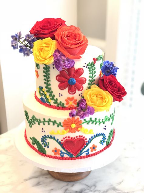 #fiestacake, #mexicanthemedcake Fiesta Cake Ideas, Fiesta Mexicana Ideas, Mexican Themed Cakes, Mexican Fiesta Cake, Mexican Fiesta Birthday Party, Mexican Wedding Cake, Mexican Cake, Mexican Baby Shower, Mexican Birthday Parties