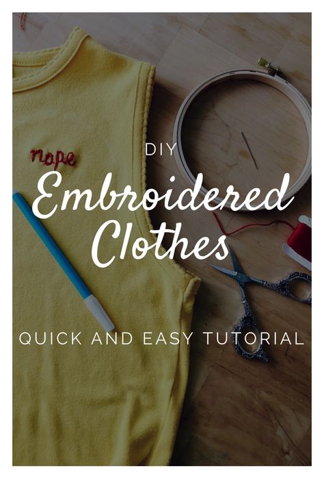 DIY Embroidered Shirt Tutorial - Have you ever wanted to stitch a quote or words onto a shirt or jeans? Now's your chance with this quick and easy tutorial Diy Embroidered Shirt, Diy Embroidery Projects, Basic Hand Embroidery Stitches, Shirt Tutorial, Embroidery Stitches Tutorial, Embroidery Patterns Vintage, Learn Embroidery, Simple Embroidery, Hand Embroidery Stitches