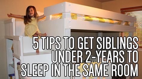 How to Get Kids Under 2 to Sleep in the Same Room- Tips for getting siblings (babies/newborns under 2 years old) to share a room. Kids Room Shared, Baby Items Must Have, Toddler And Baby Room, Kids Room Desk, Sibling Room, Kids Rooms Shared, Irish Twins, Small Kids Room, Twin Toddlers