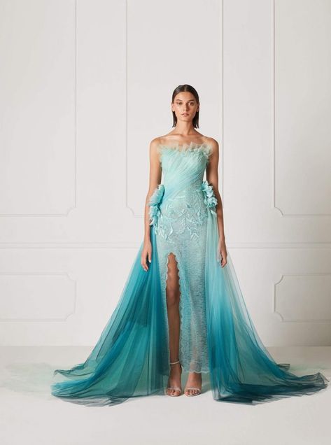 Hamda Al Fahim, Colorful Gown, 2019 Couture, Fashion Reference, Blue Gown, Stunning Gowns, Style Clothes, Luxury Shopping, Style Trends