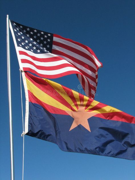 American/Arizona flags. The arizona and american flags fly proudly in the breeze , #affiliate, #flags, #arizona, #American, #Arizona, #proudly #ad Flag Aesthetic, Arizona Flag, Aircraft Carriers, American Flags, Usa States, Flags Of The World, Aircraft Carrier, Old West, United States Of America