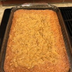 Georgia Cornbread Cake - Allrecipes.com Georgia Cornbread Cake Recipe, Georgia Cornbread Cake, Georgia Cornbread, Cornbread Cake Recipe, Cornbread Cake, Georgia Food, Blonde Brownies, Homemade Pie Crust Recipe, Sweet Cornbread