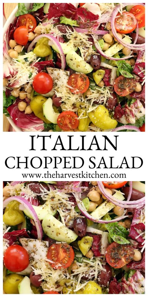 Chopped Salad Recipe, Italian Salad Recipes, Chopped Salad Recipes, Italian Chopped Salad, Best Salad Recipes, Delicious Lunch, Italian Salad, Italian Dinner, Homemade Italian