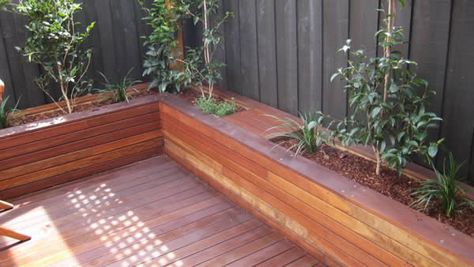 We really need some help with the landscaping of our block Planter Benches, Planters Boxes, Bench Planter, Mowing Grass, Deck Planter Boxes, Patio Decking, Deck Planters, Backyard Inspiration, Decks Backyard