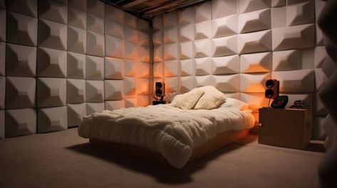 Common Myths About Soundproofing - Soundproof Tech Soundproof Bedroom, Soundproof Room, Classy Bedroom, Common Myths, Sound Proofing, Bed Frame, This Is Us, Sound, Bedroom