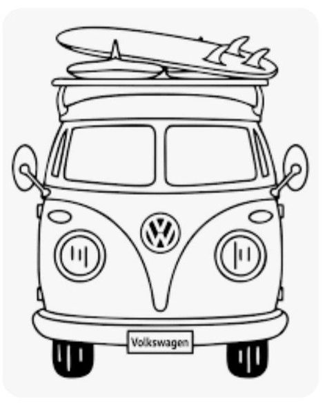 Vw Bus Coloring Page, Vw Bus Svg, Vw Van Drawing, Volkswagen Bus Drawing, Volkswagen Drawing, Vw Bus Drawing, Vw Bus Tattoo, Volkswagen Bus Art, Van Drawing