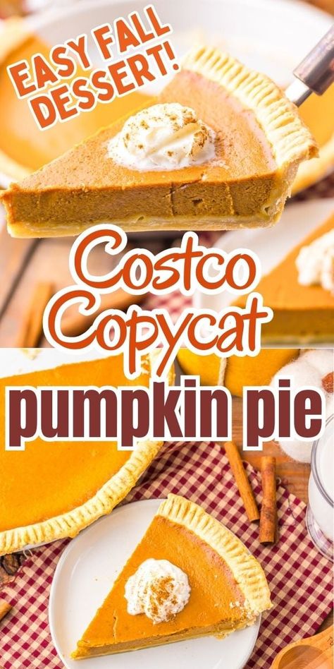 Copycat Costco Pumpkin Pie, Costco Pumpkin Pie Hack, Costco Pumpkin Pie Recipe, Costco Pumpkin Pie, Costco Copycat, Pan Dinner Recipes, Pumpkin Rolls, Best Pumpkin Pie Recipe, Recipe Copycat