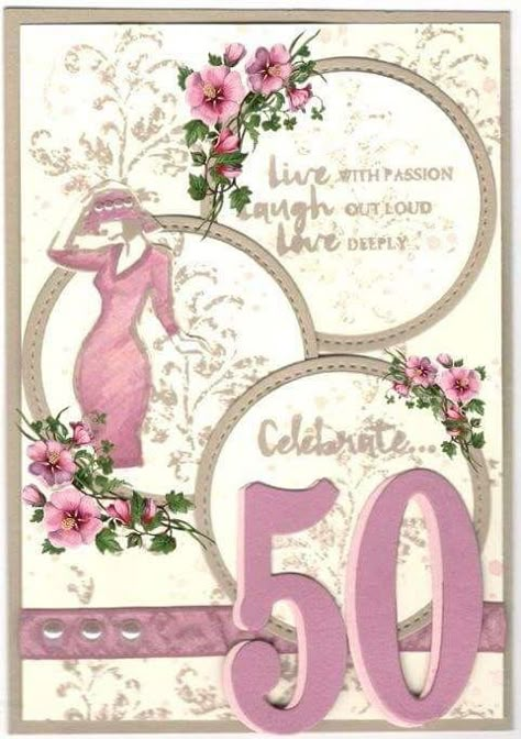 Women’s Birthday Cards Diy, 50th Birthday Card Handmade, Su 60th Birthday Cards, Birthday Card 50 Woman, Diy Birthday Cards For Women, Female 50th Birthday Cards, Stampin Up 65th Birthday Cards, Ladies Birthday Card Ideas, Diy 50th Birthday Cards For Women