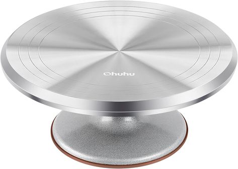 Ohuhu Premium Aluminium 12''Cake Stand Decorating Bakery Supplies - BPA-Free Cake Frosting Spinner Spinning #Rotating #Baking Revolving Lazy Susan Cake Table Turning #Decor #Gift Turntable Cake, Cake Decorating Turntable, Rotating Cake Stand, Cake Turntable, Bakery Supplies, Buy Cake, Baking Cakes Decoration, Cake Display, Cake Frosting