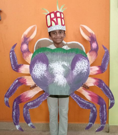 Fancy Dress Diy, Crab Costume, Fancy Dress Competition, Animals And Birds, Fancy Dress Costume, Fancy Dress For Kids, Dress Costume, Fancy Dress Costumes, Kids Costumes