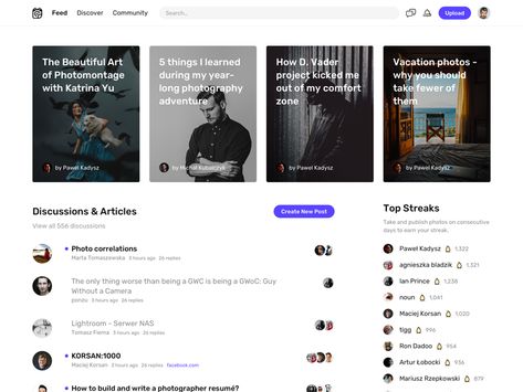 by Pawel Kadysz Art Deco City, Blog Layout Design, Community Design, Ui Design Trends, Ecommerce Website Template, Forums Design, Video Design, Youtube Design, Dashboard Design