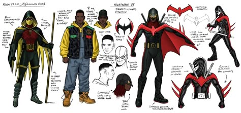 Nightwing Redesign, Joe Quinones, Night Wing, Gotham Characters, Hero Oc, Black Heroes, Batman Suit, Batman Concept, Artwork Ideas