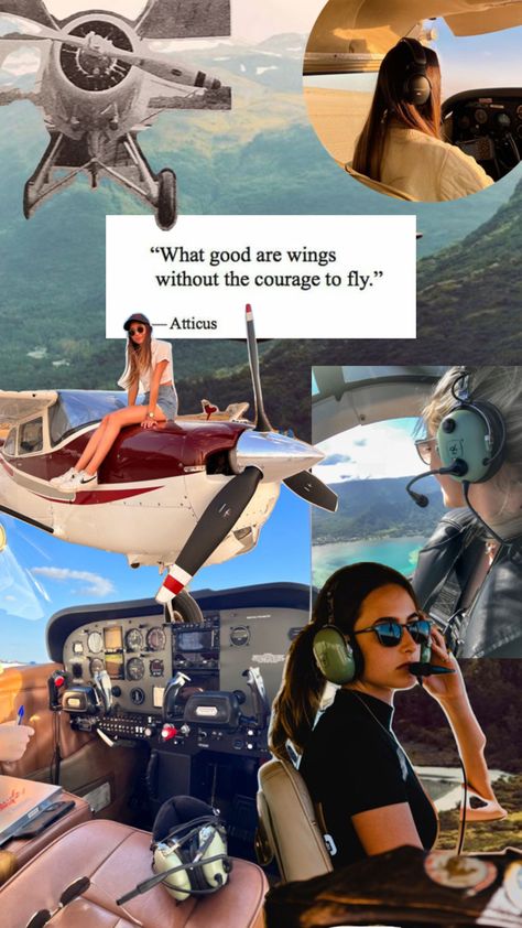 Lady Pilot Aesthetic, Lady Pilot, Pilot Aesthetic, Aviation Education, Dream Life Goals, Airplane Wallpaper, Air Force Pilot, Female Pilot, Wwii Plane