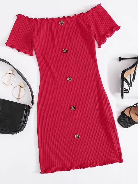 Ruffle trim dress