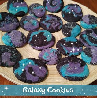 Galaxy Cookies, Silver Sprinkles, 25th Bday, Marvel Birthday Party, Black Food Coloring, Sugar Cookie Mix, Black Food, School Birthday, Cookie Mix