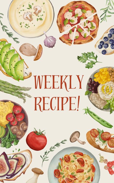 Weekly recipe Mood Board Design, Pampered Chef, Meals For The Week, Mood Board, Chef, Graphic Design, Design