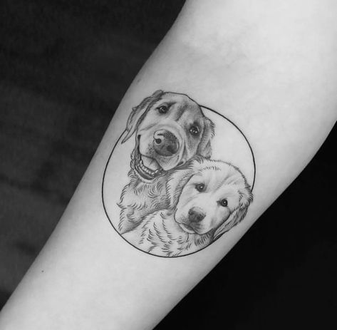 15 Trending Golden Retriever Tattoo Images You Will Appreciate - PetPress Golden Retriever Tattoo, Tatoo Dog, Retriever Tattoo, Pet Memorial Tattoo, Tattoos For Dog Lovers, Dog Memorial Tattoos, Dog Line Art, Muster Tattoos, Celtic Tattoos