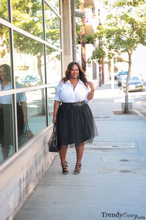 Tulle Skirt Outfit, Black Tulle Skirt, Tulle Skirts Outfit, Tulle Skirt Black, Big Girl Fashion, Curvy Plus Size, Black Tulle, Trendy Plus Size Clothing, Skirt Outfit