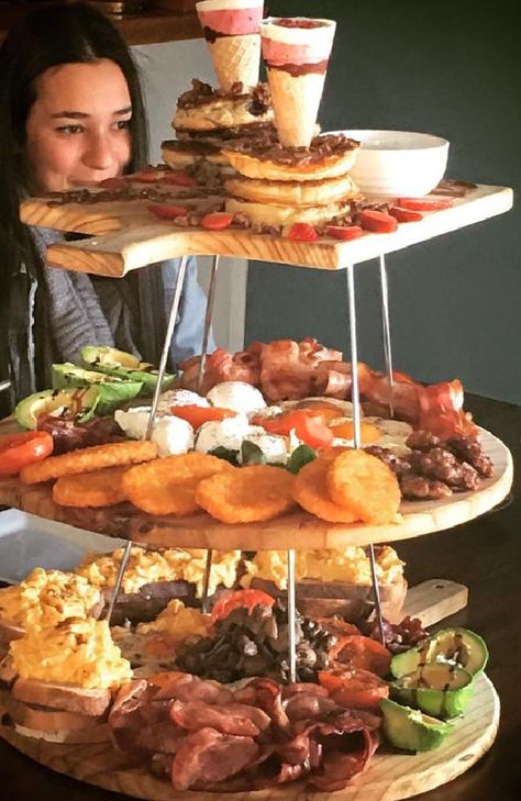 platform 82 | Platform Eighty Two cafe: Epic breakfast tower wins the hearts of Sydneysiders | Adelaide Now Breakfast Tower, Tapas Platter, Best Breakfast Casserole, Breakfast Platter, Breakfast Cookies Healthy, Bistro Food, Quick Healthy Breakfast, Afternoon Tea Recipes, Breakfast Casserole Sausage