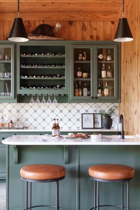 Bar and Game Room by Hattie Sparks Interiors | 1stDibs Clay Imports, Rustic Bar, Patio Flooring, Stair Risers, Kitchen Tile, Interior Floor, Handmade Tiles, Commercial Kitchen, Fireplace Surrounds