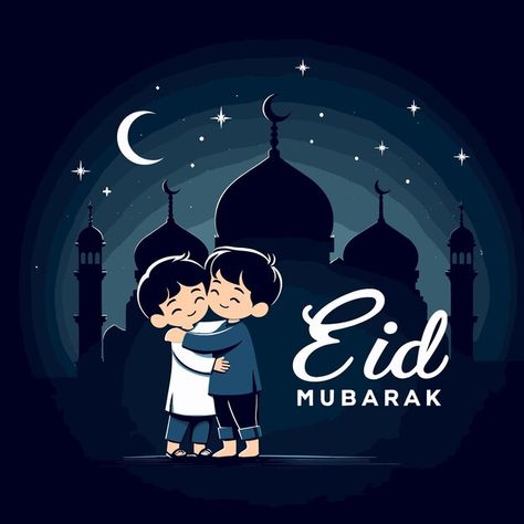 Eid mubarak islamic background with peop... | Premium Vector #Freepik #vector #back-school #eid #eid-mubarak #eid-al-fitr Background With People, Eid Al-adha Design, Eid Mubarak Photo, Bewafa Photo, Eid Banner, Bewafa Photo Editing, Eid Mubarak Banner, Eid Photos, Eid Mubarak Background