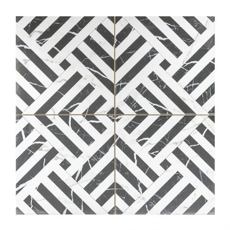 Black And White Bathroom Floor, Steel Decor, Room Cinema, Art Deco Floor, Tiles Uk, Quartz Tiles, Tiled Hallway, Vinyl Laminate Flooring, Hexagon Mosaic Tile