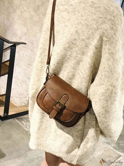 Bird in Bag - Classic Solid Color Mini Crossbody Bag with Elegant Belt Detailing - 1 Piece Tiny Crossbody Bag, Cross Body Bag Outfit, Crossbody Bag Outfit, Elegant Belt, Small Cross Body Bag, College Au, Bag Outfit, Travel Purse, Mini Crossbody Bag