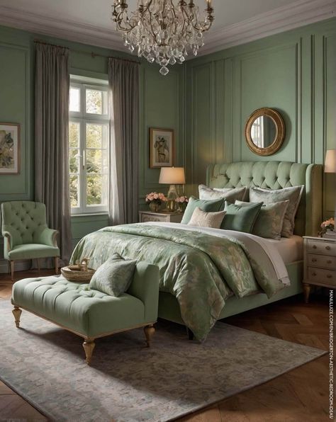 If you love the Bridgerton aesthetic, here are 17 must-see bedroom decor ideas inspired by the Brigderton colors and the Regency core trend. Ideas for: Bridgerton wallpaper, bridgerton season 3, regency core, regency core bedrooms, regencycore, grown woman bedroom ideas, moody vintage bedroom, moody romantic bedroom, girly pink bedroom, awesome bedrooms, fairy lights bedroom ideas, aesthetic bedroom ideas cozy, vintage modern bedroom, aesthetic bedroom inspo, regency era bedroom ideas. Bridgerton Themed Bedroom, Regency Era Home Decor, Bridgerton Bedroom Ideas, Downton Abbey Bedroom, Bridgerton Bedroom Aesthetic, French Inspired Bedroom Decor, Regency Style House, Victorian Modern Bedroom, Green Victorian Bedroom