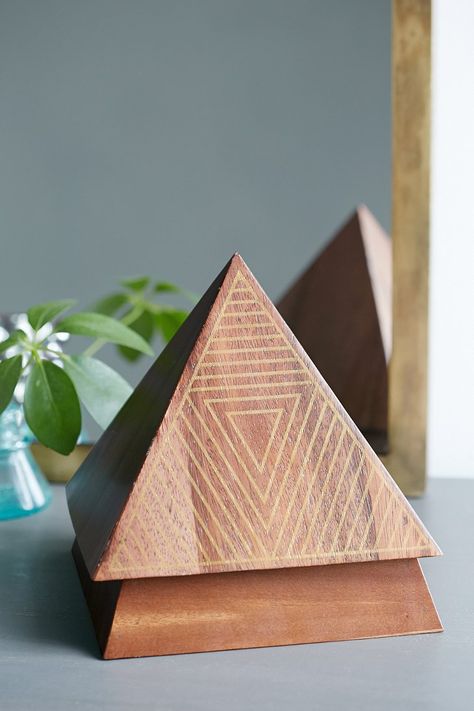 ARTS THREAD X UO Make It Wooden Pyramid Jewelry Box - Urban Outfitters Pyramid Jewelry, Wooden Pyramid, Tinker Toys, Future Room, Pottery Inspiration, Organic Decor, Vanity Decor, How To Make Box, Handmade Box